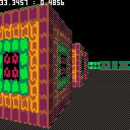 raycaster with tline() wall texturing and pattern darkening