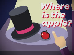 Where is the apple?